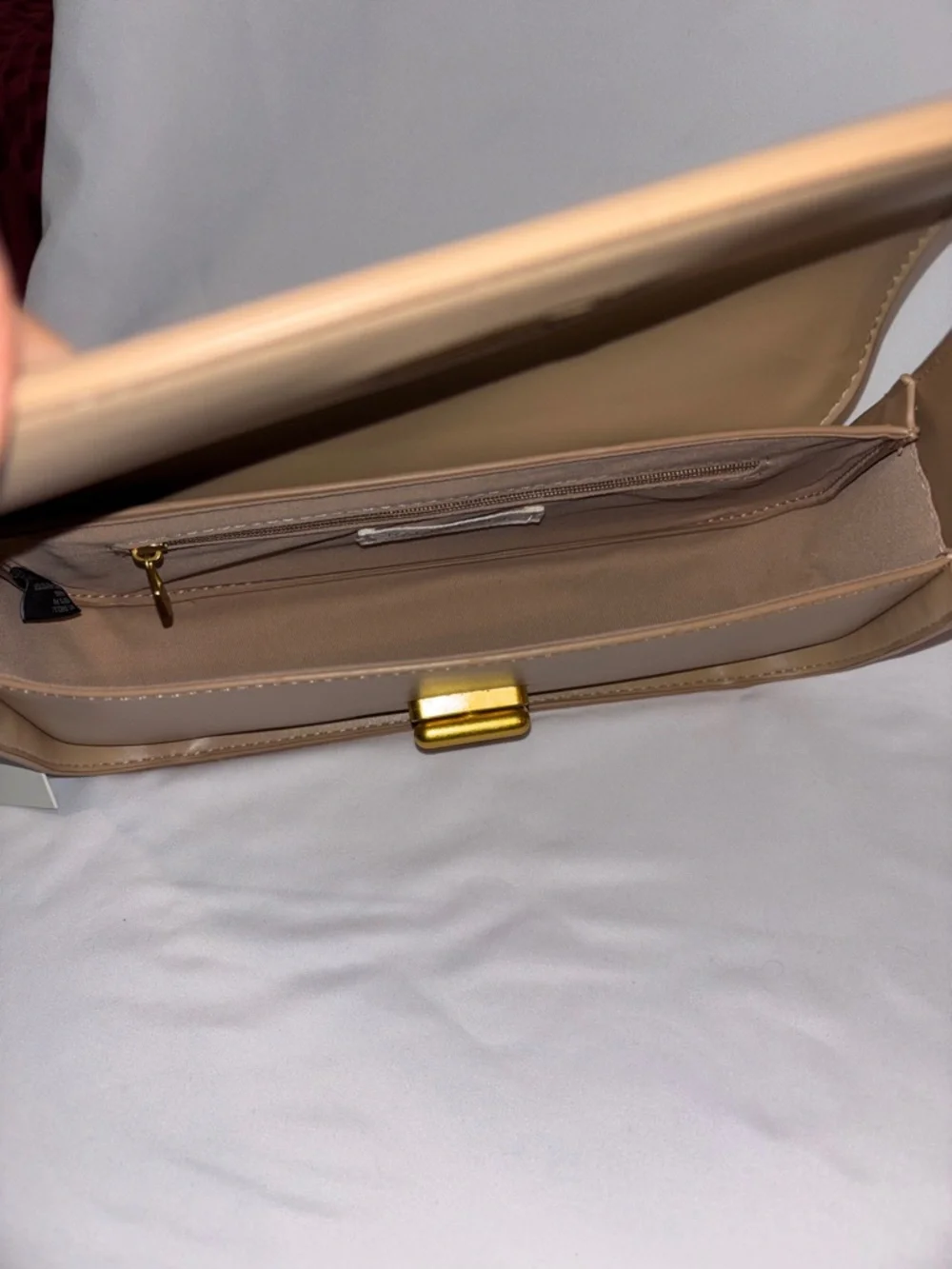 Rachel Zoe Beige-Tan Shoulder Bag with Gold Turn-Lock - Picture 4 of 5